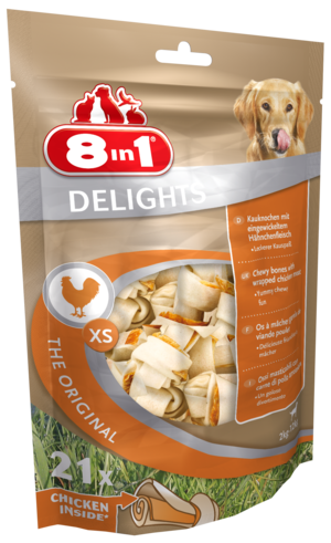 Delights Value Bag XS. Косточки для собак с курицей XS (7см), 21 шт. 8in1 (8в1)